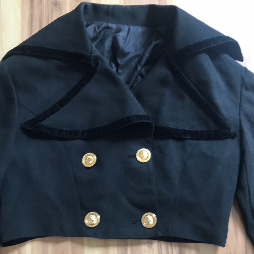 French Black Cropped Jacket